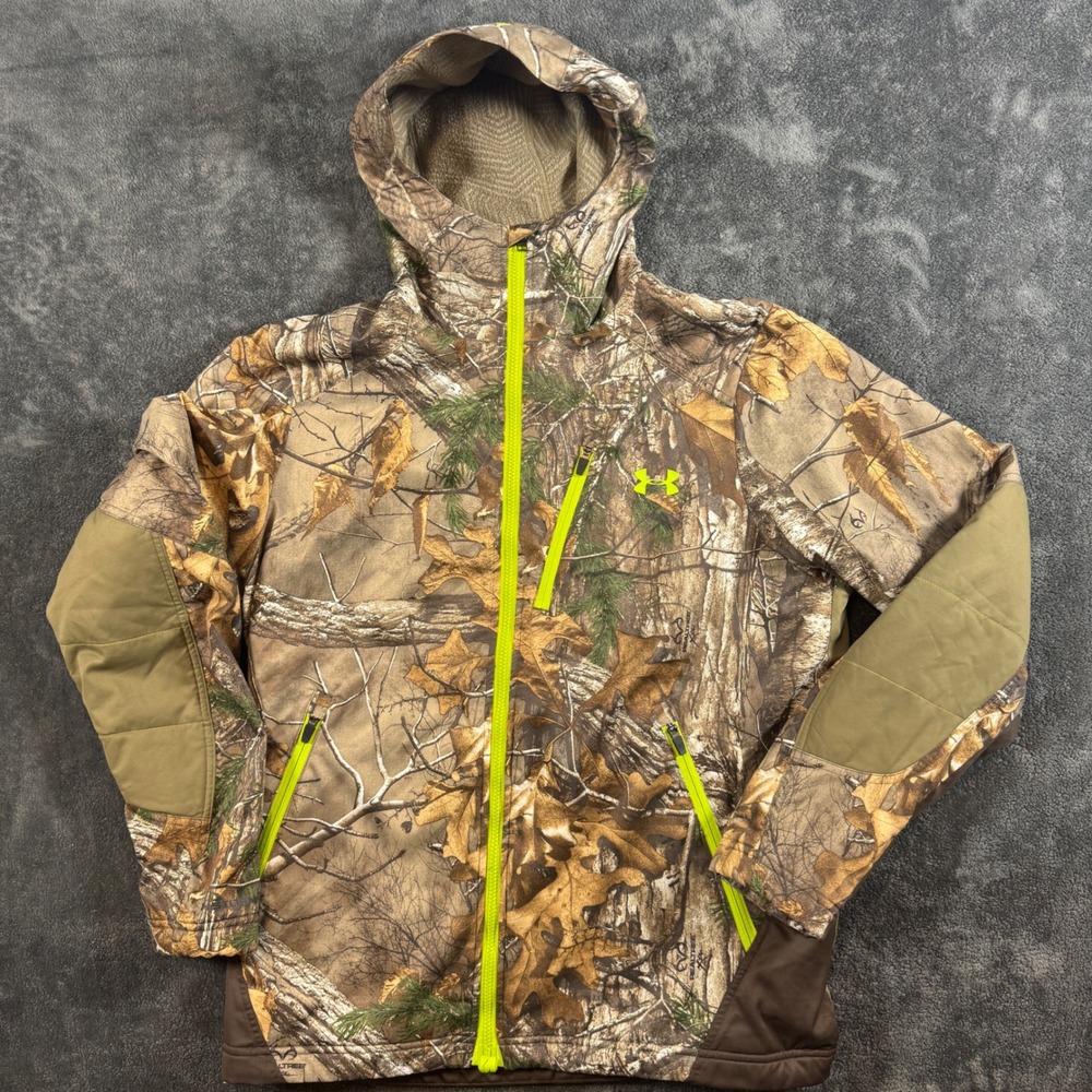 Under Armour Jacket Men Medium Scent Control Infrared Realtree Barrier Hood Camo
